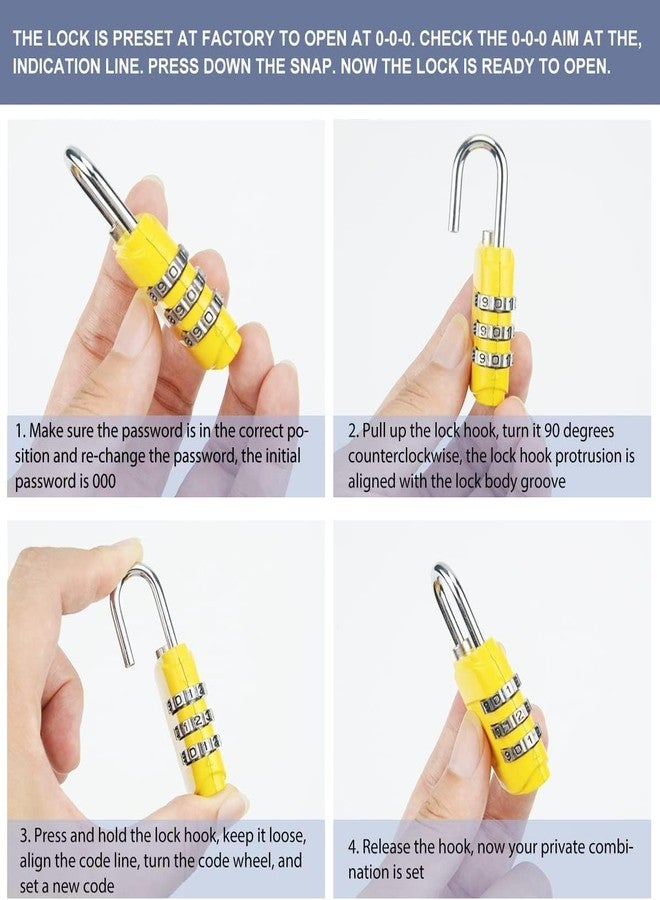 Cyrox 3-Digit Padlock for Travel, Keyless, Resettable Luggage Locks for Backpack, Gym, School & Employee Locker, Weatherproof Travel Padlock (1Pcs) - Image 4